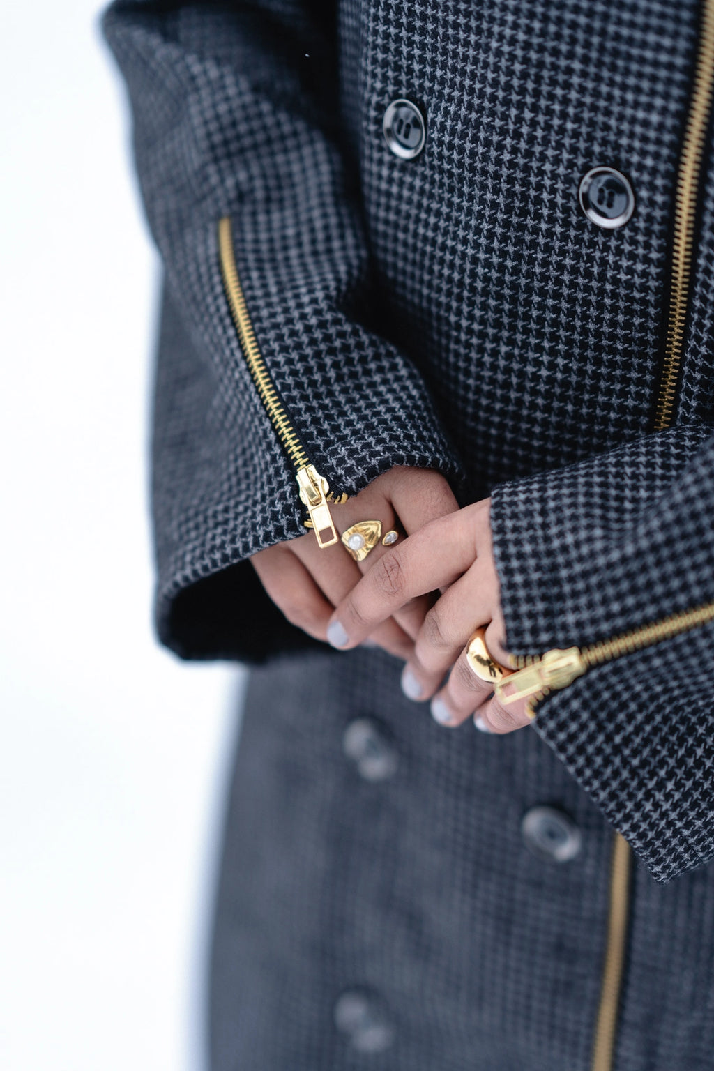baraqah grey houndstooth winter abaya for women 