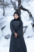 baraqah grey houndstooth winter abaya for women 