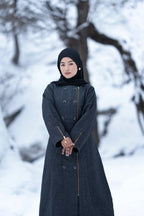 baraqah grey houndstooth winter abaya for women 