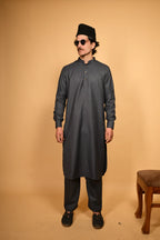 greyish blue pathan kameez shalwaar for men 
