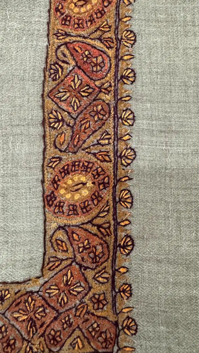 baraqah hand embroided pure pashmina shawl for women 