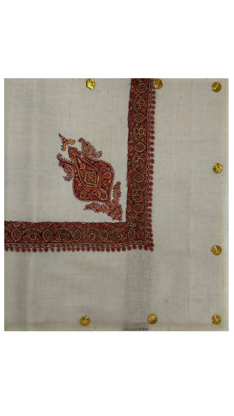 baraqah hand embroided pure pashmina shawl for women 