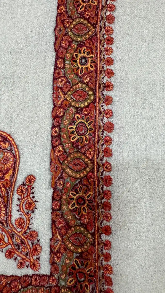 baraqah hand embroided pure pashmina shawl for women 