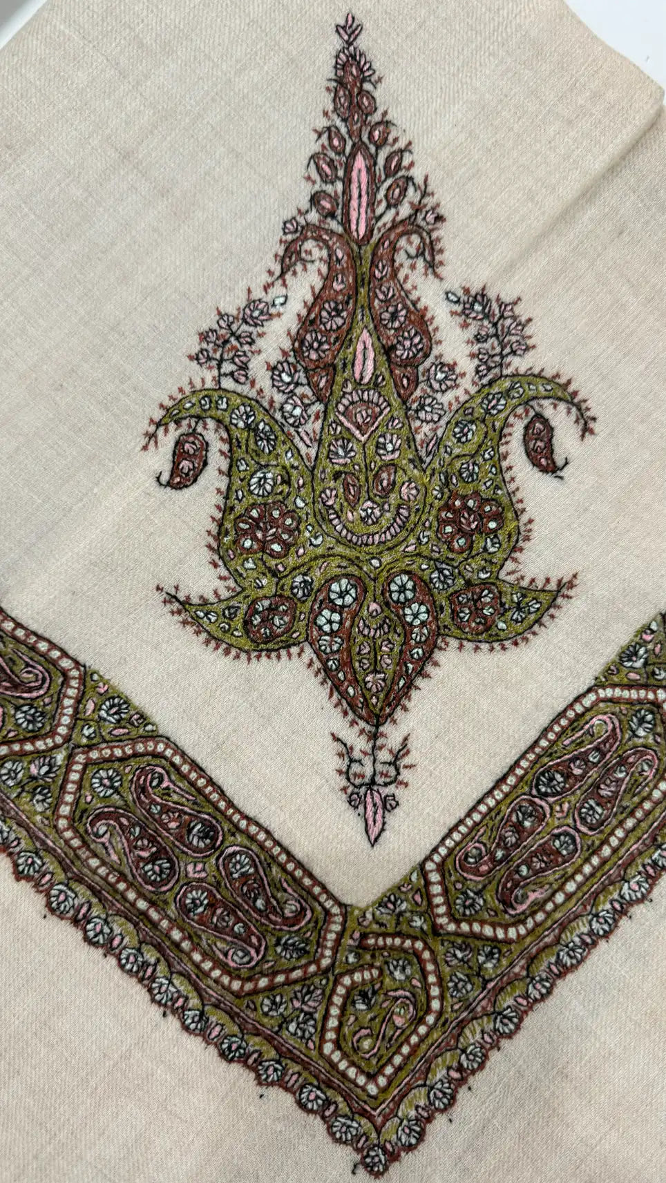 baraqah hand embroided pure pashmina shawl for women 