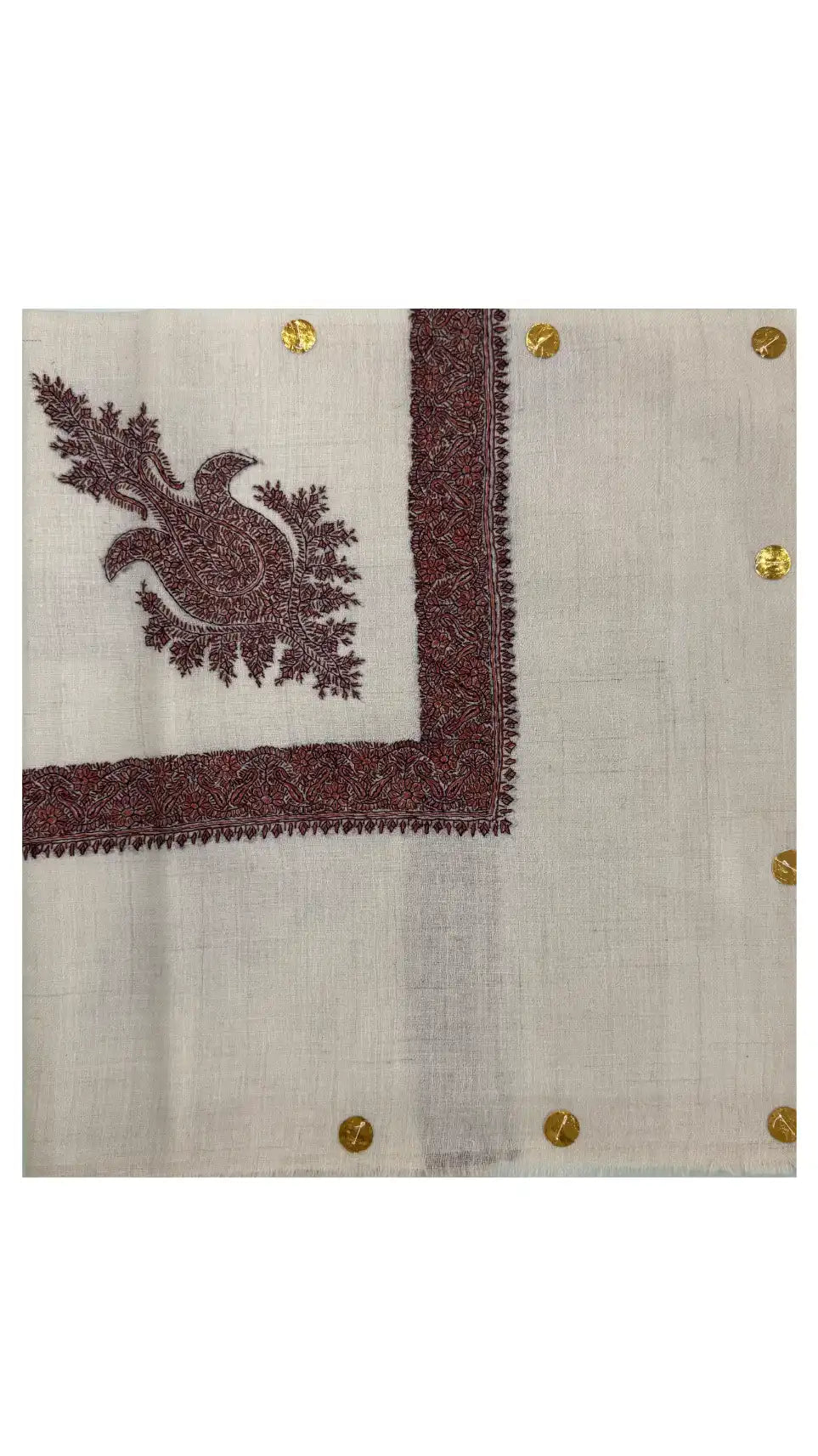 baraqah hand embroided pure pashmina shawl for women 