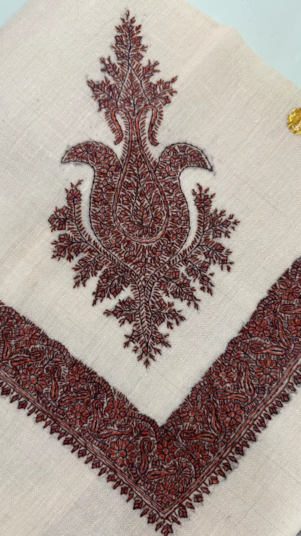 baraqah hand embroided pure pashmina shawl for women 
