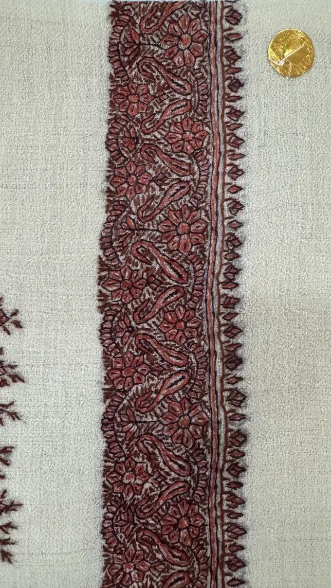 baraqah hand embroided pure pashmina shawl for women 