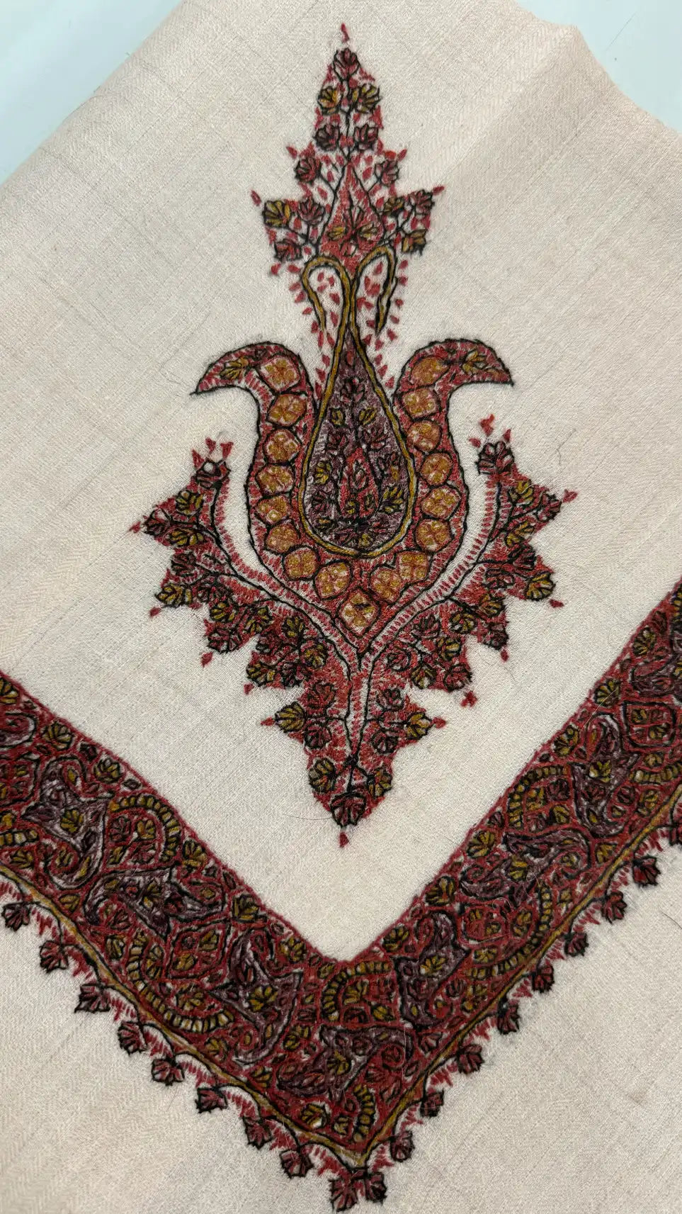 baraqah hand embroided pure pashmina shawl for women 