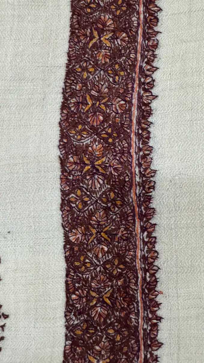 baraqah hand embroided pure pashmina shawl for women 