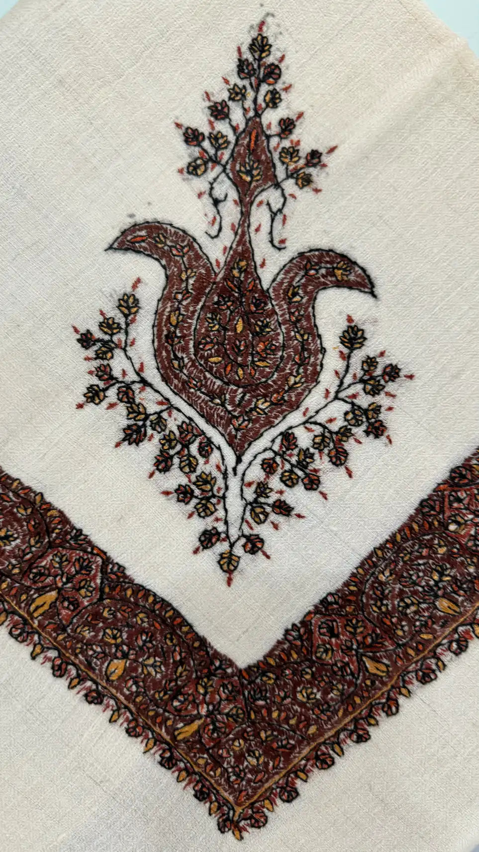 baraqah hand embroided pure pashmina shawl for women 