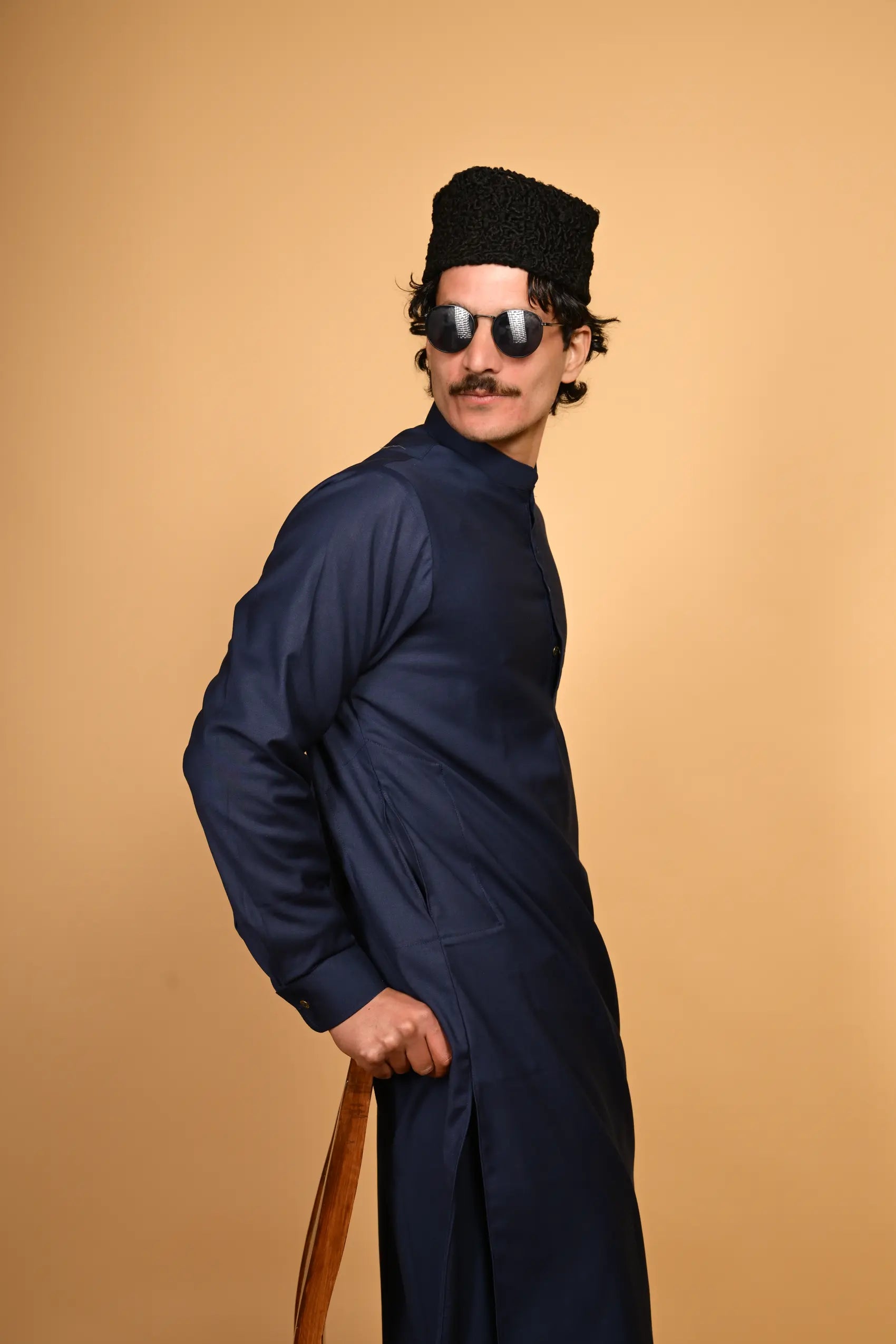 ink blue tamtadu kameez shalwar for men 