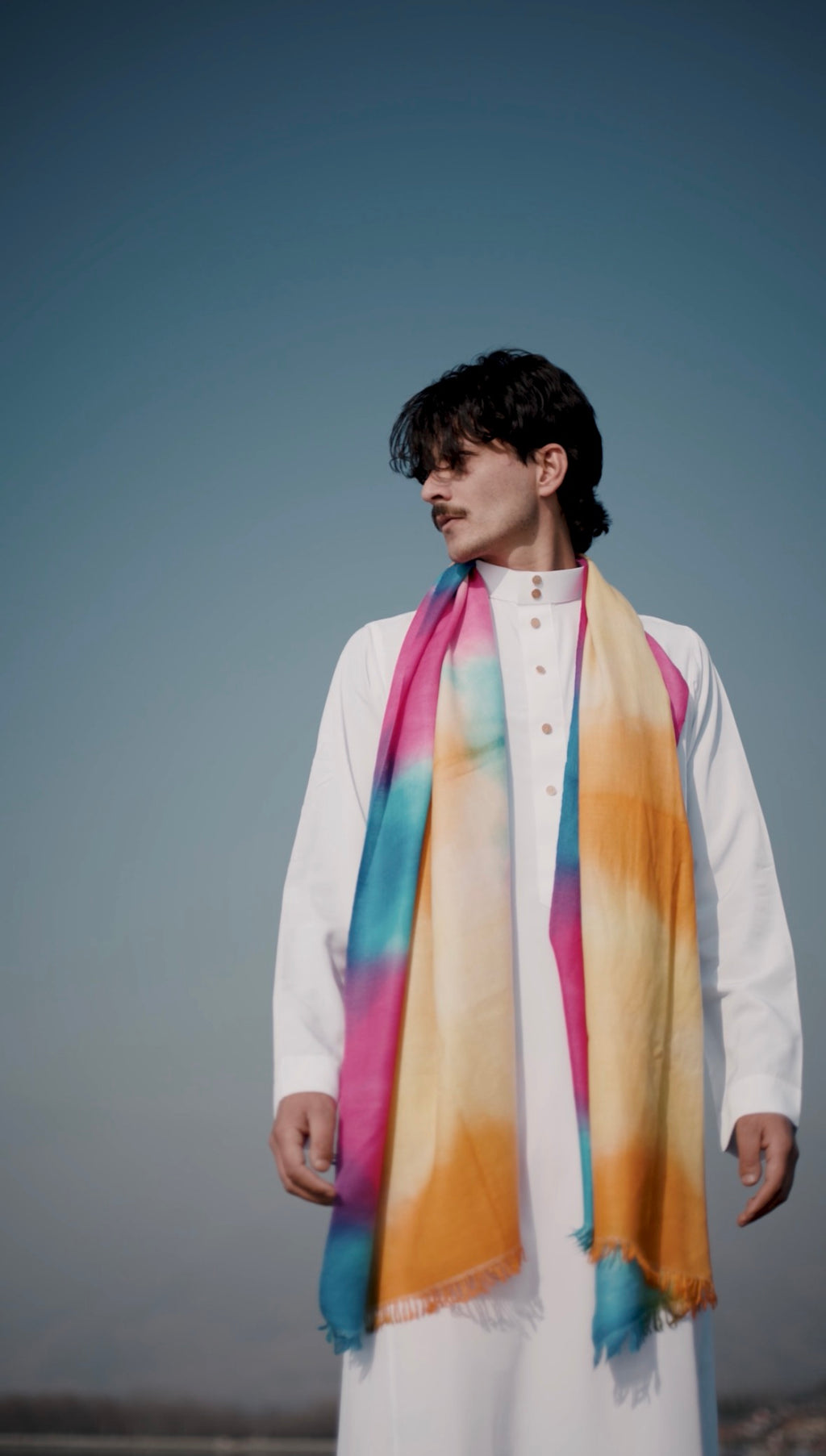 baraqah instagram gradient cashmere shawl for men 