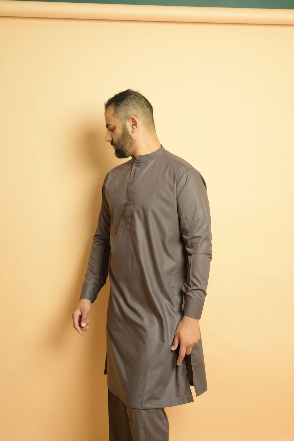 baraqah grey summer kurta pajama for men