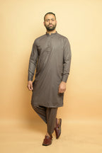 baraqah grey summer kurta pajama for men