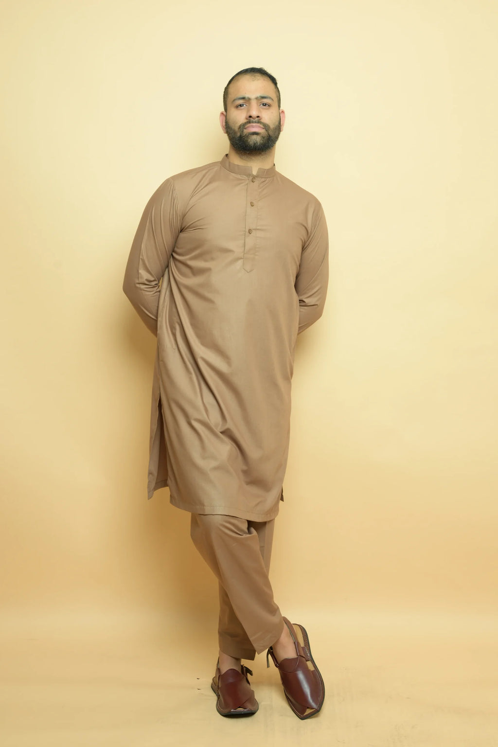 baraqah brown summer kurta pajama for men