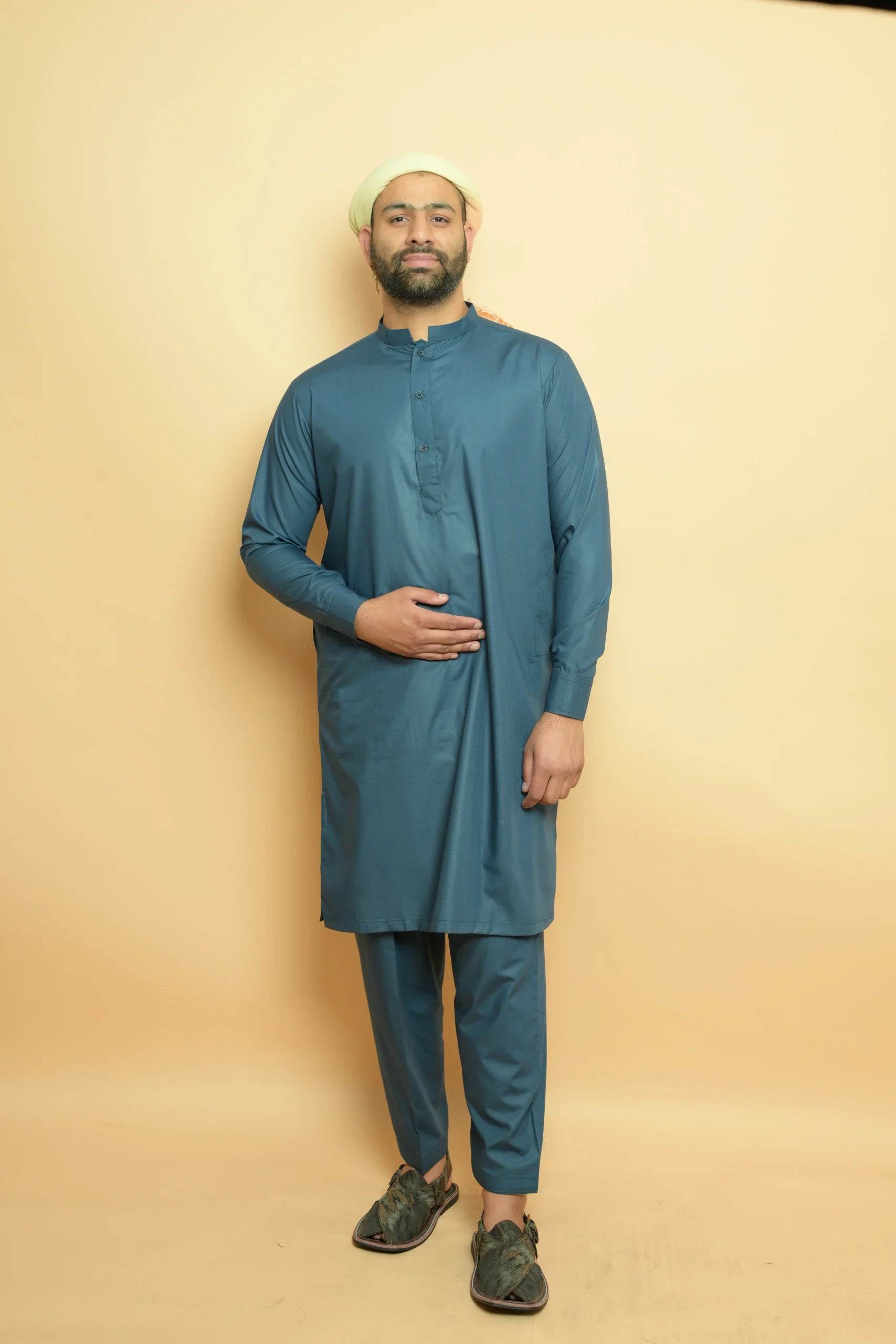 baraqah  blue color summer kurta pajama for men