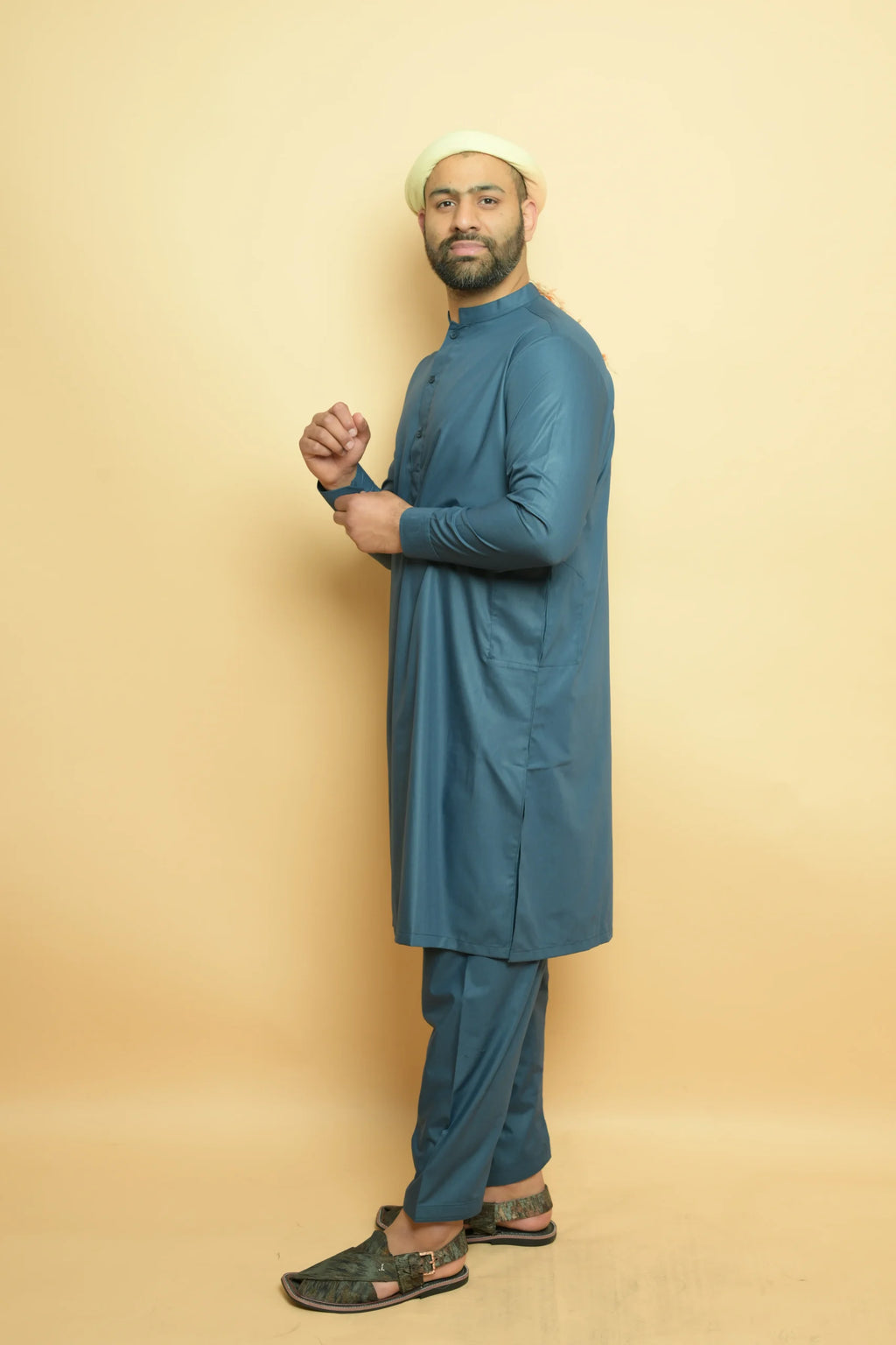 baraqah  blue color summer kurta pajama for men