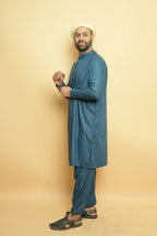 baraqah  blue color summer kurta pajama for men
