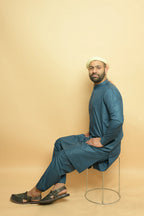 baraqah  blue color summer kurta pajama for men