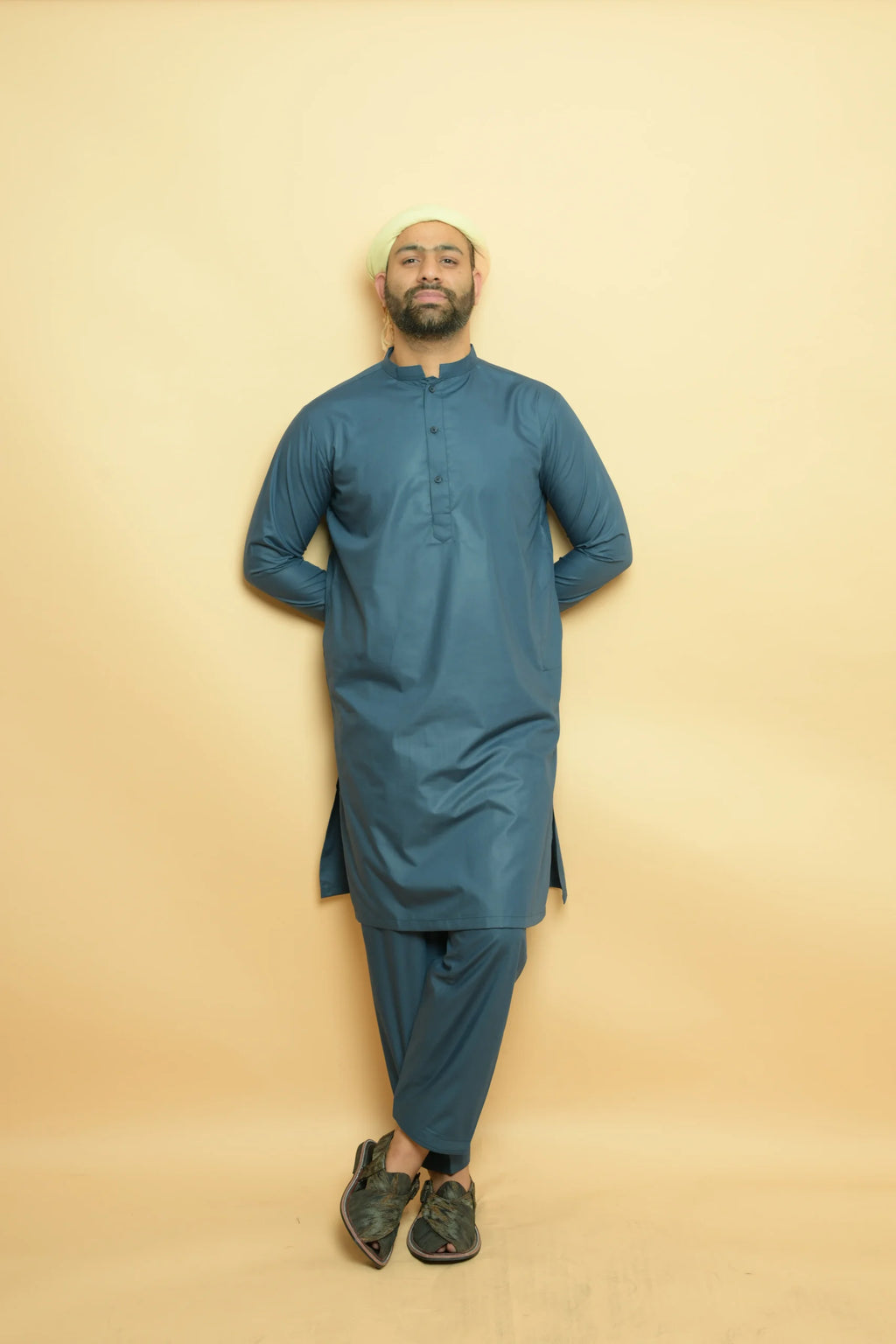baraqah  blue color summer kurta pajama for men