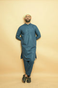 baraqah  blue color summer kurta pajama for men