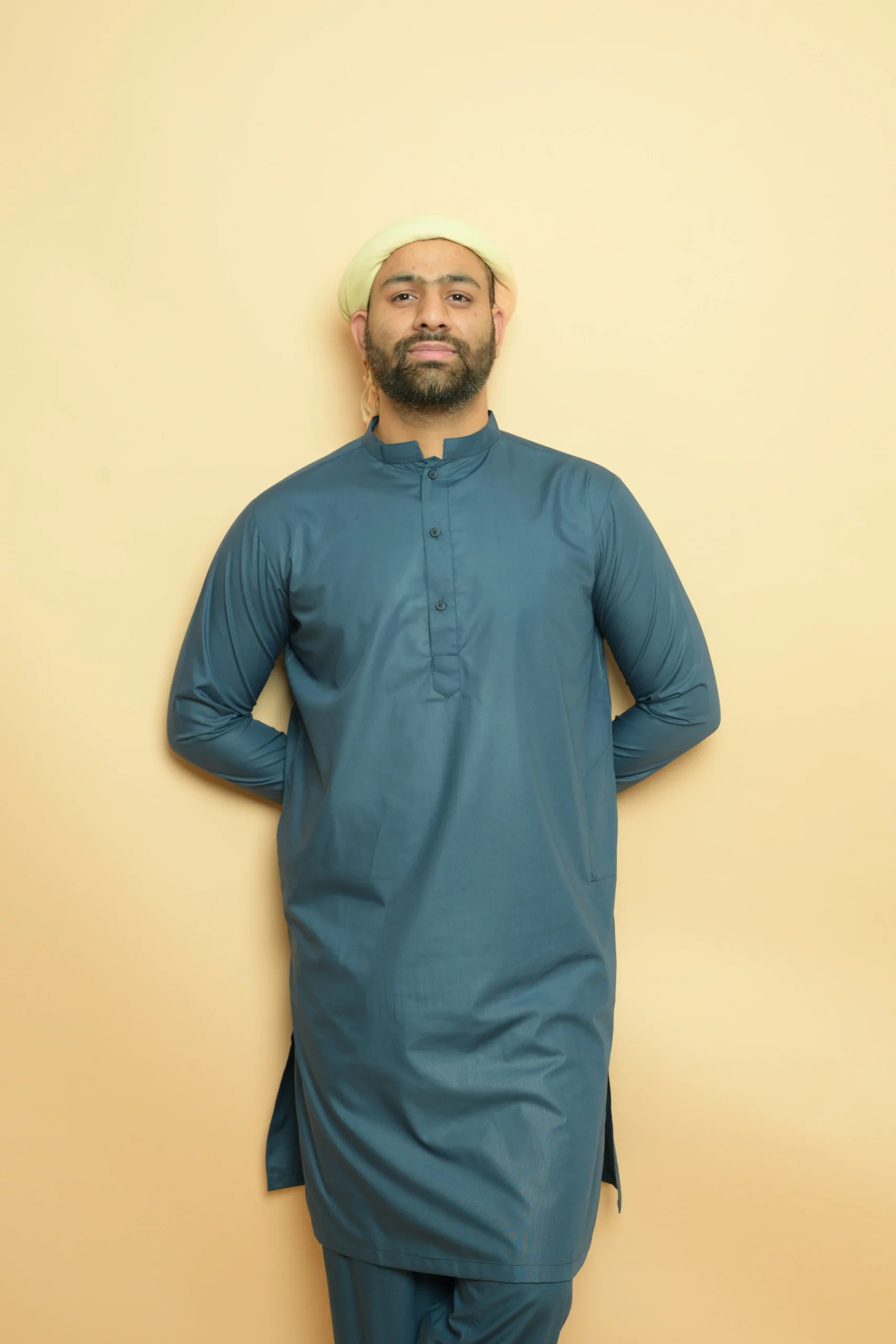 baraqah  blue color summer kurta pajama for men