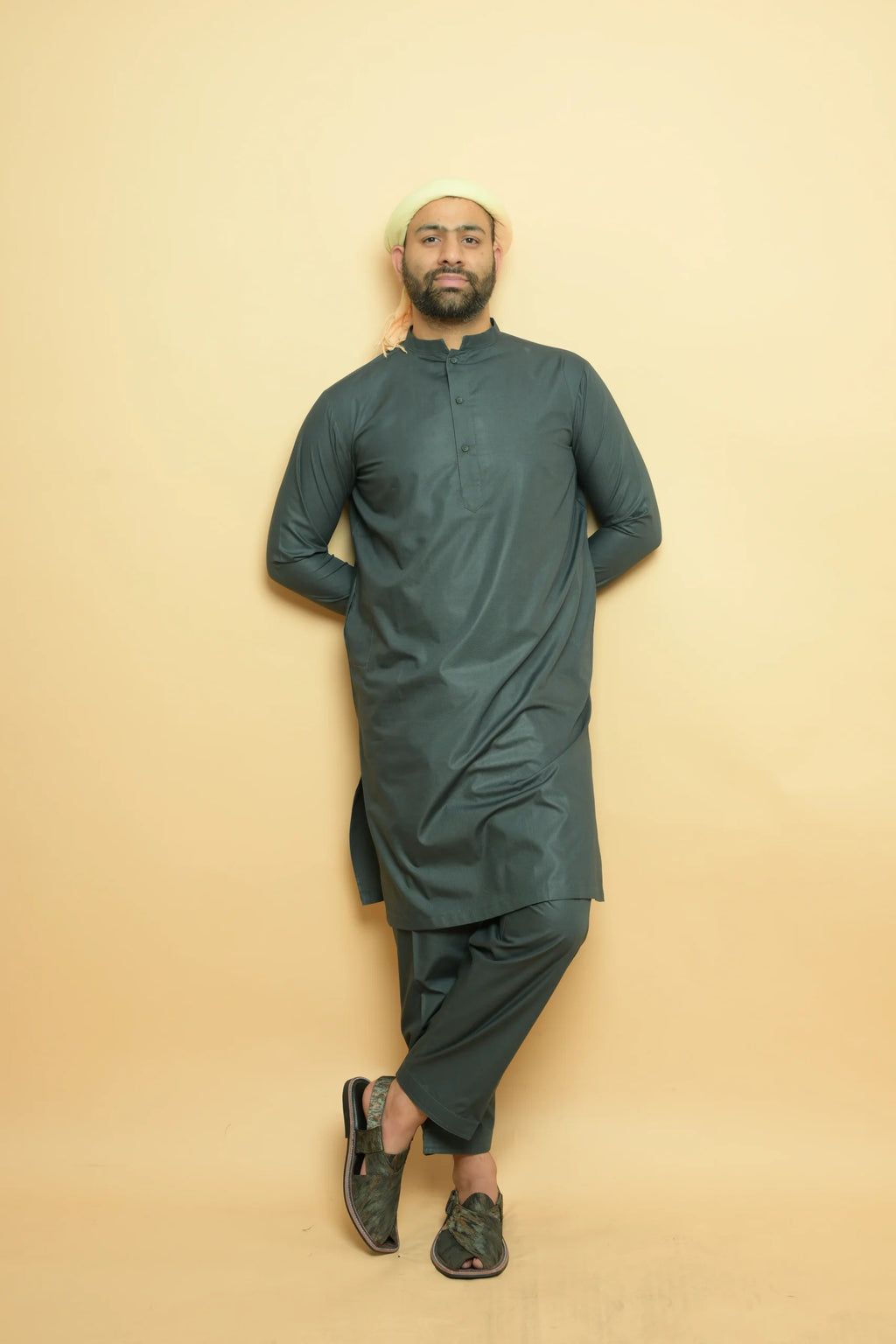 baraqah  grey color summer kurta pajama for men