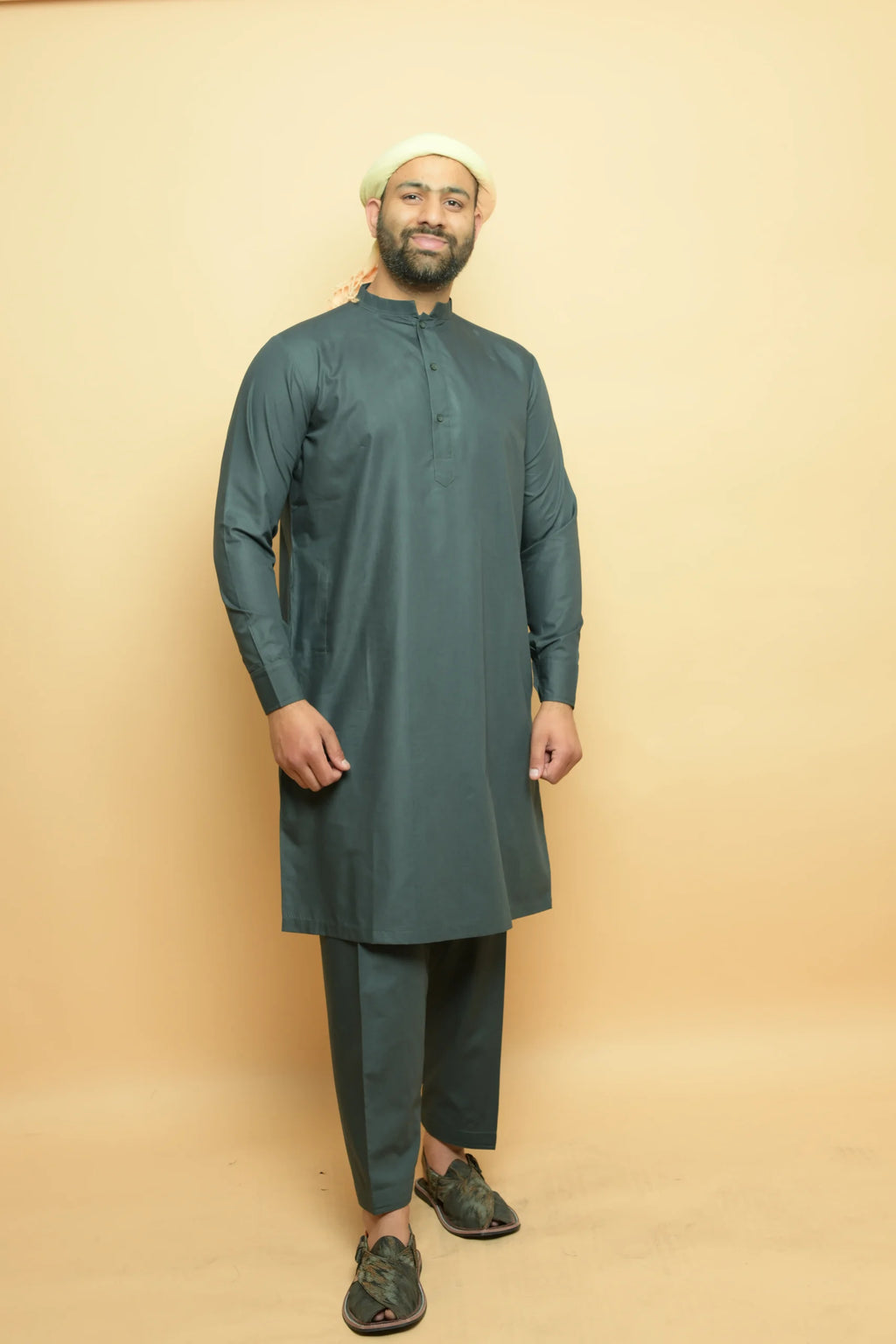 baraqah  grey color summer kurta pajama for men