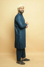 baraqah  dark blue color summer kurta pajama for men
