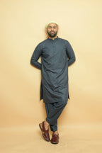 baraqah  grey color summer kurta pajama for men