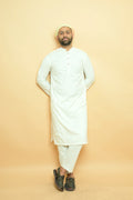 baraqah white color summer kurta pajama for men
