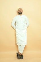 baraqah white color summer kurta pajama for men