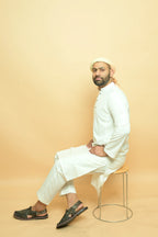 baraqah white color summer kurta pajama for men