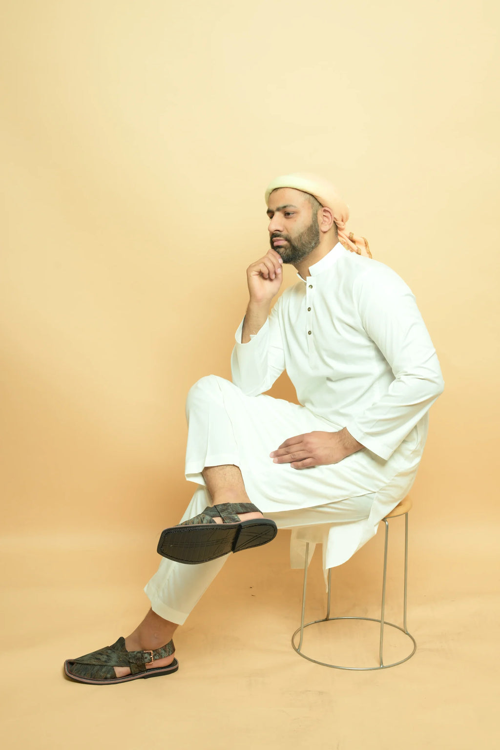 baraqah white color summer kurta pajama for men