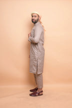 baraqah beige summer kurta pajama for men