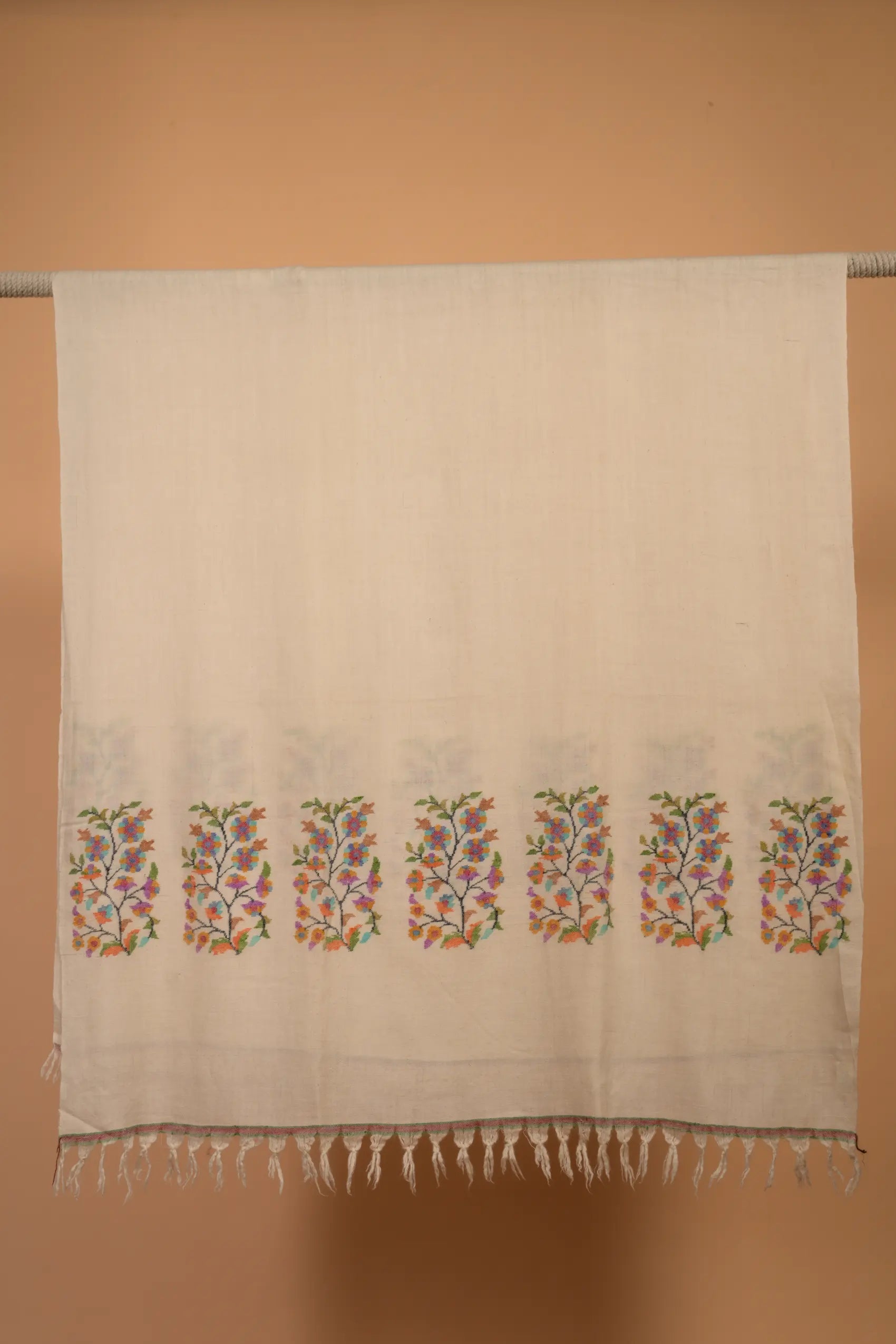 baraqah white pure pashmina female stole 