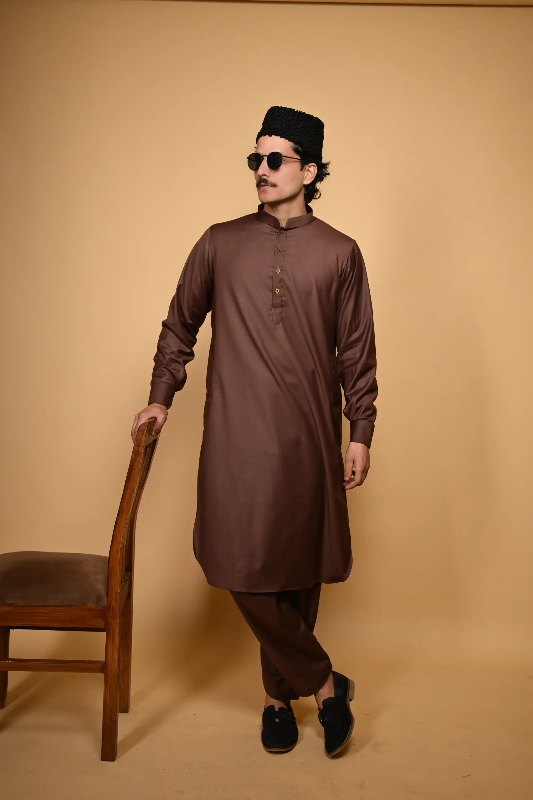 light chocolate tamtadu kameez shalwar for men 