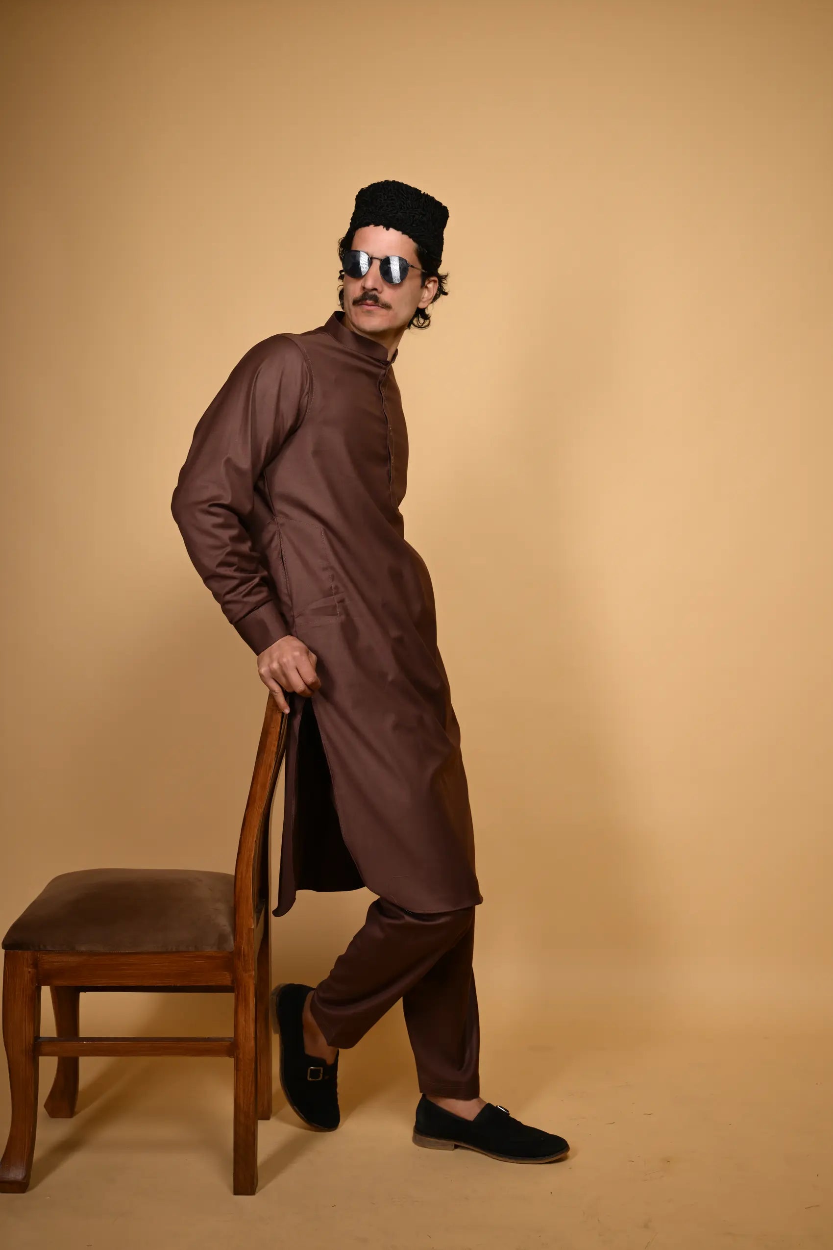 light chocolate tamtadu kameez shalwar for men 