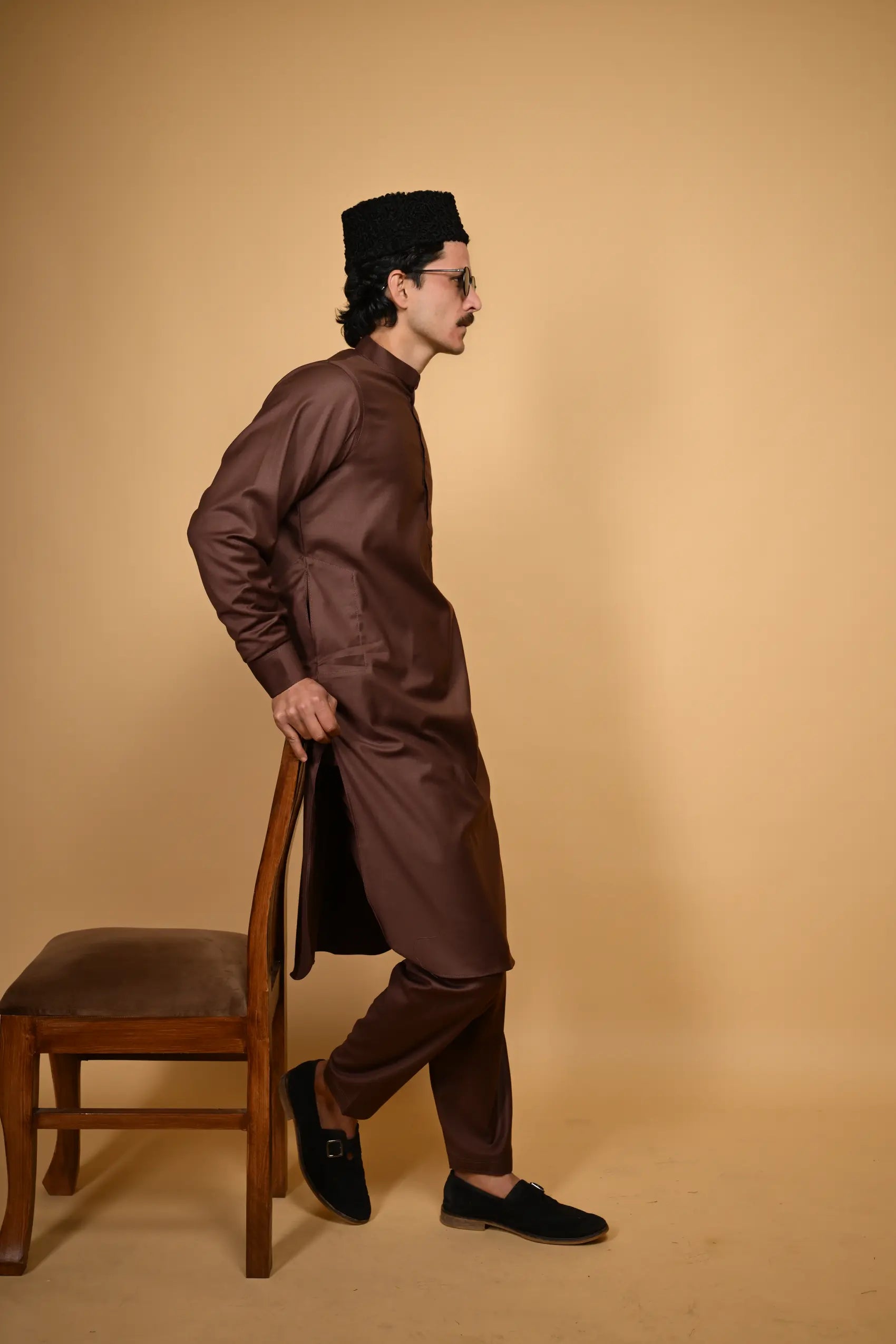 light chocolate tamtadu kameez shalwar for men 