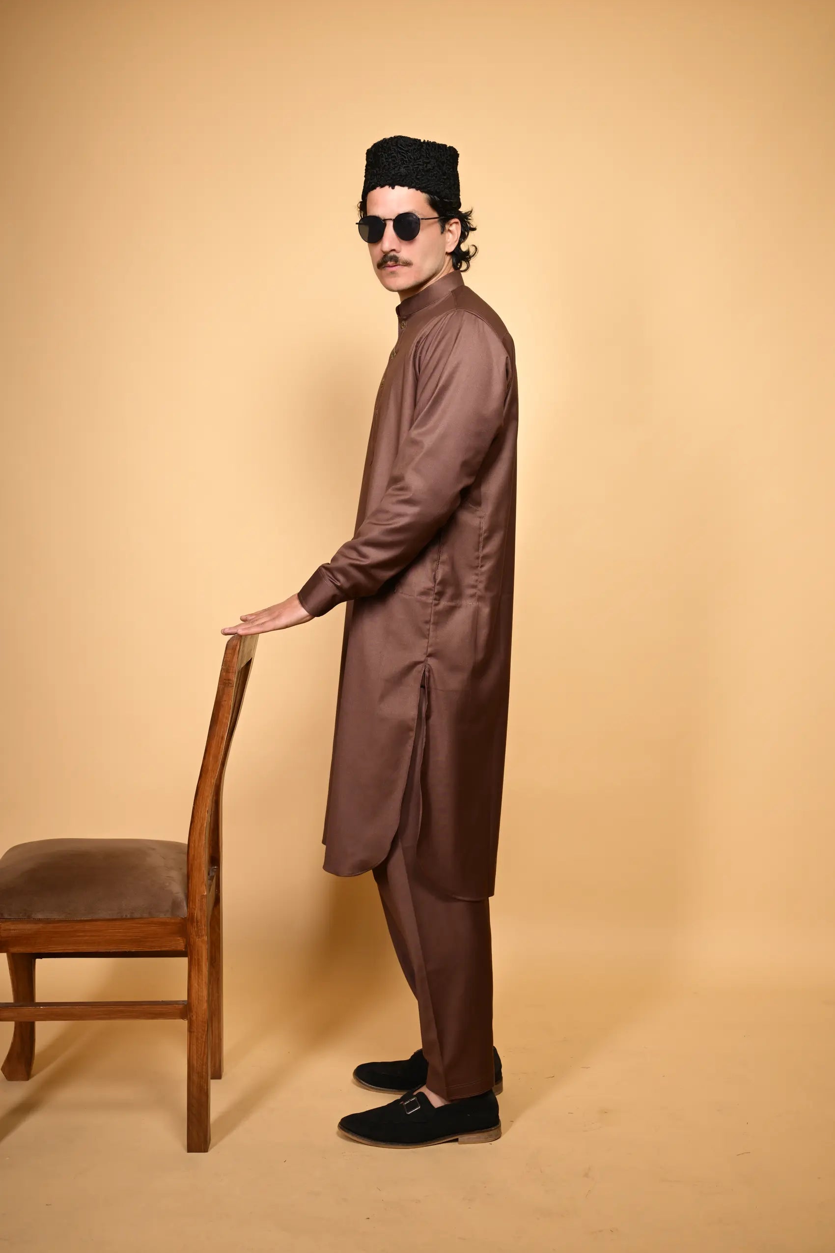 light chocolate tamtadu kameez shalwar for men 