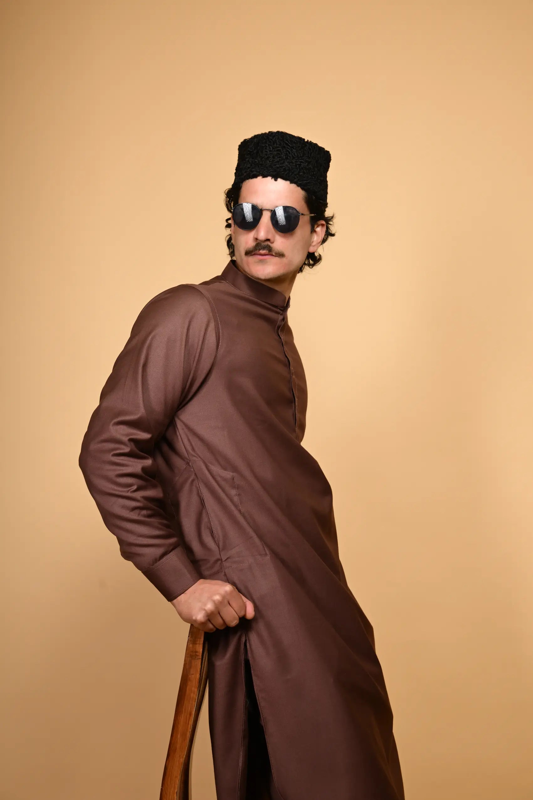 light chocolate tamtadu kameez shalwar for men 