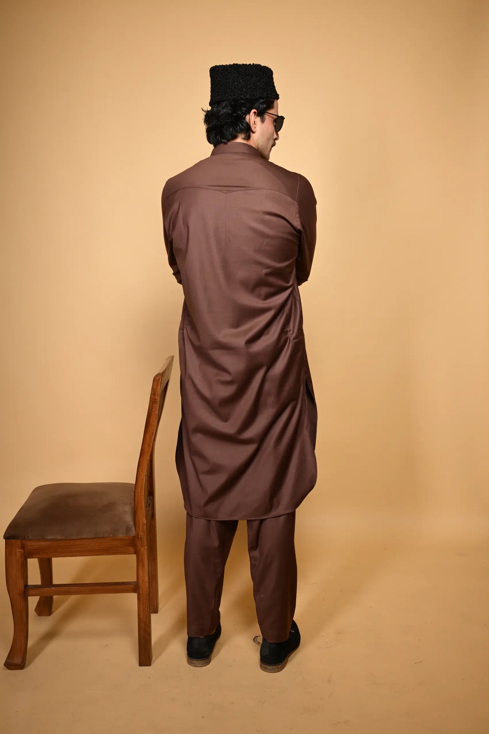 light chocolate tamtadu kameez shalwar for men 