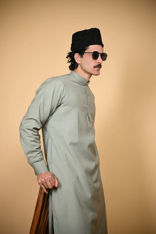 light green tamtadu kameez shalwaar for men 