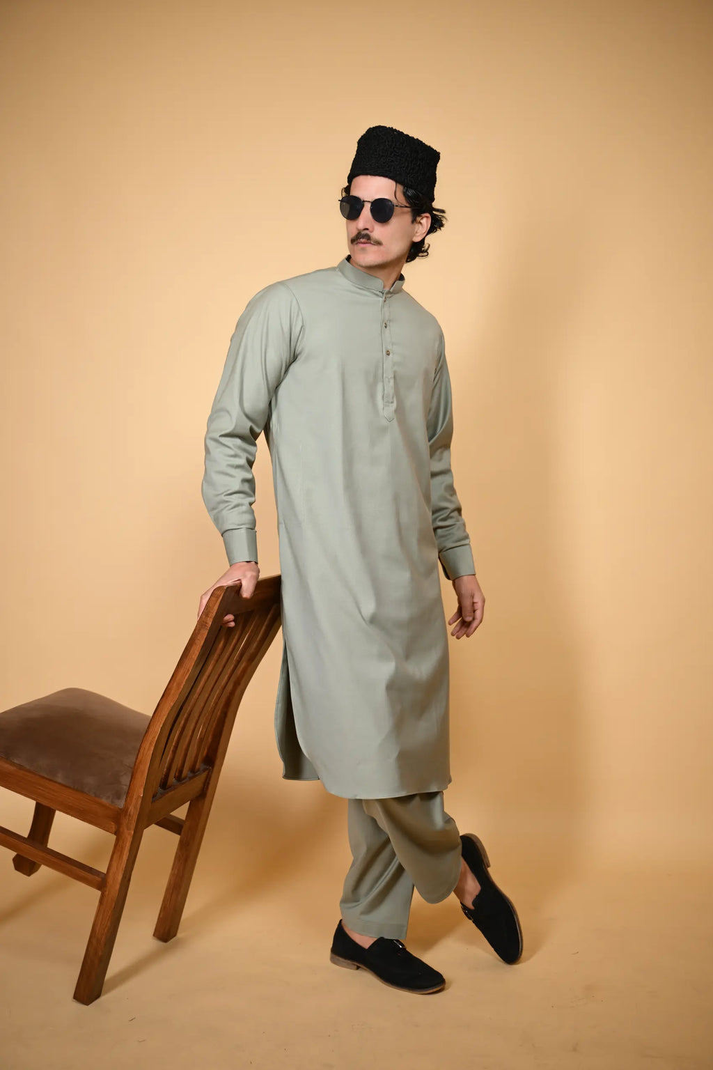 light green tamtadu kameez shalwaar for men 