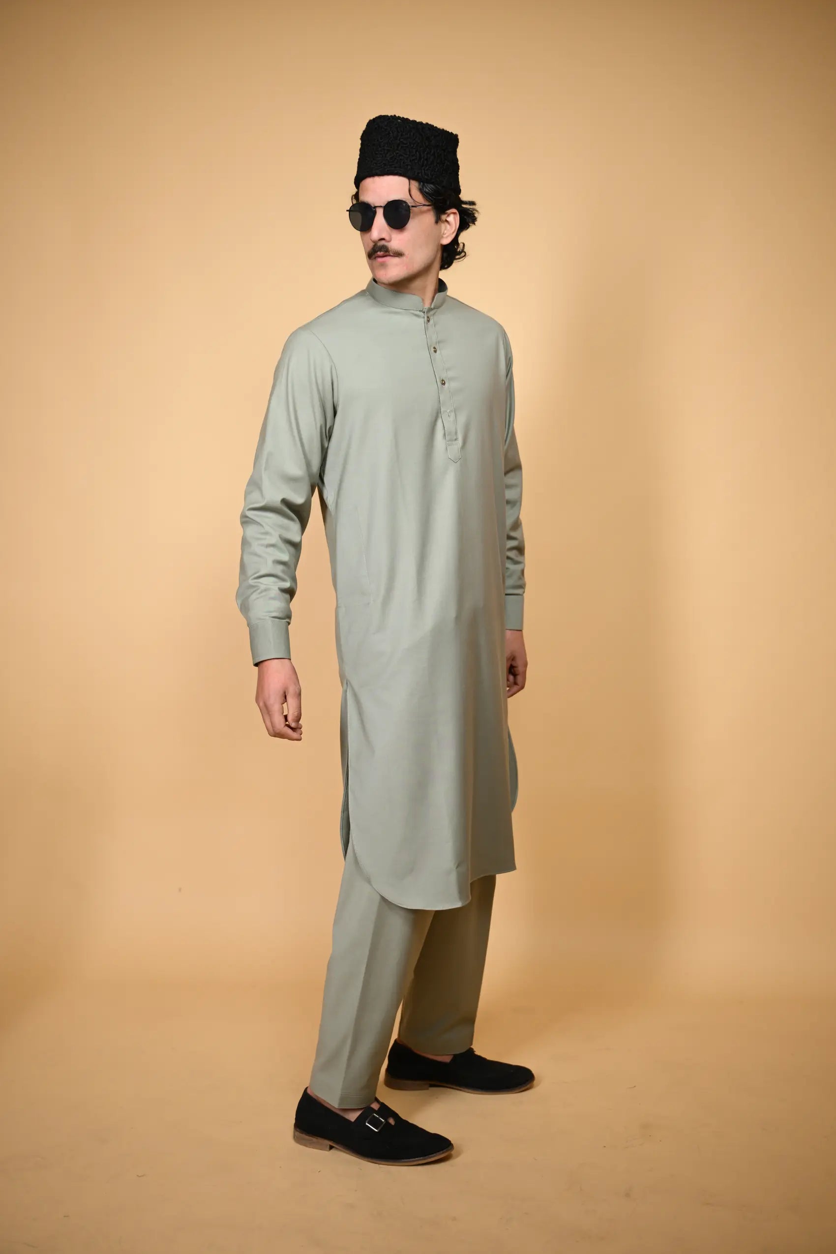 light green tamtadu kameez shalwaar for men 