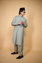 light green tamtadu kameez shalwaar for men 