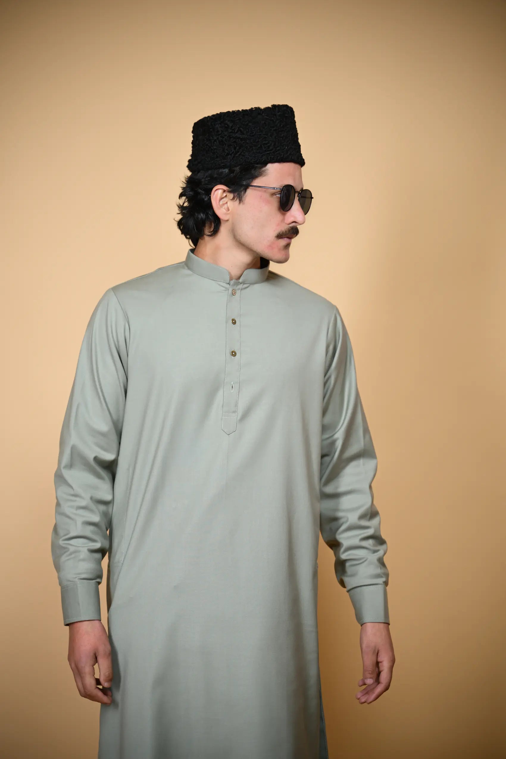 light green tamtadu kameez shalwaar for men 
