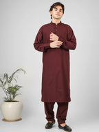 maroon kameez shalwaar for men