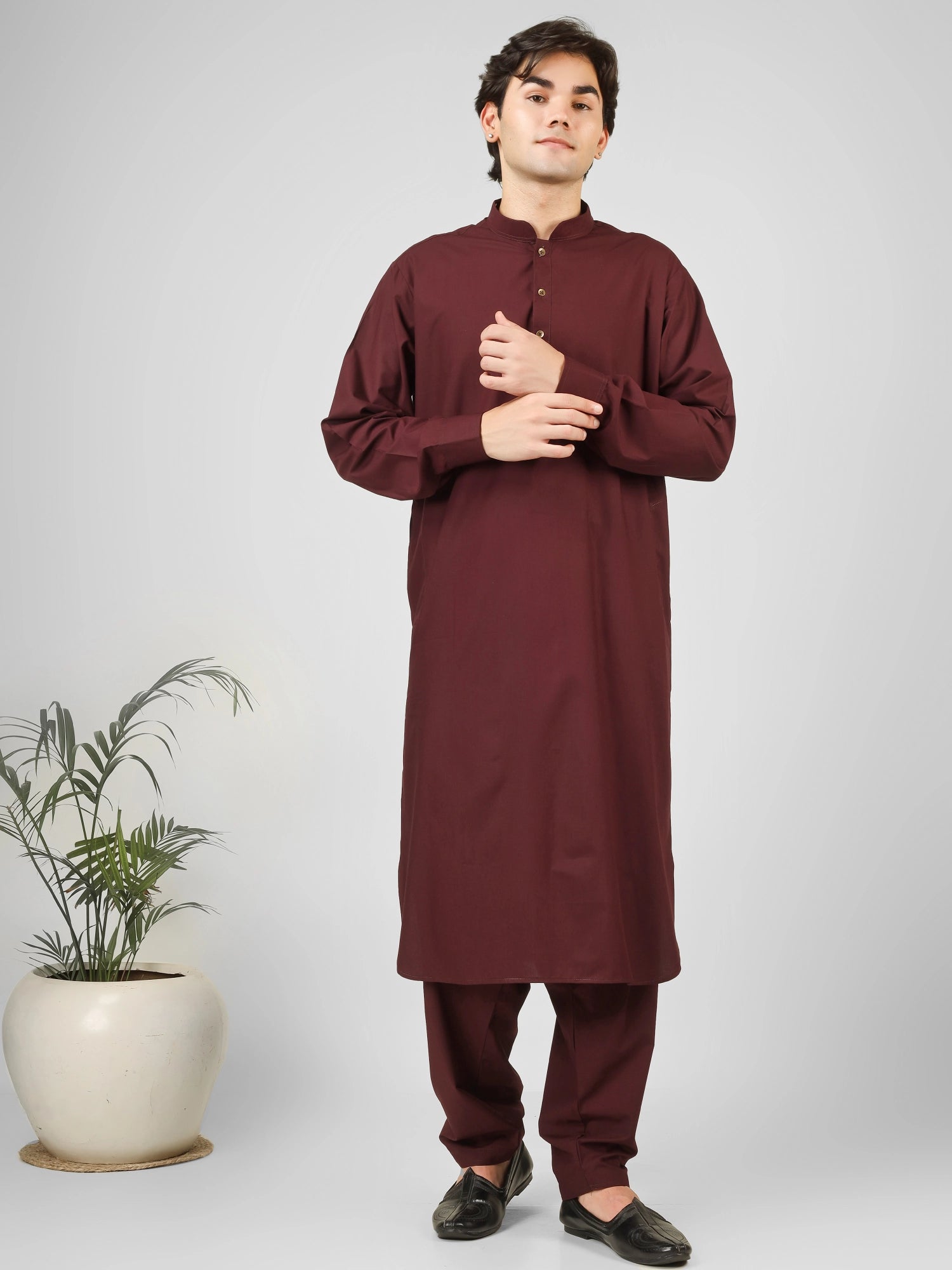 maroon kameez shalwaar for men