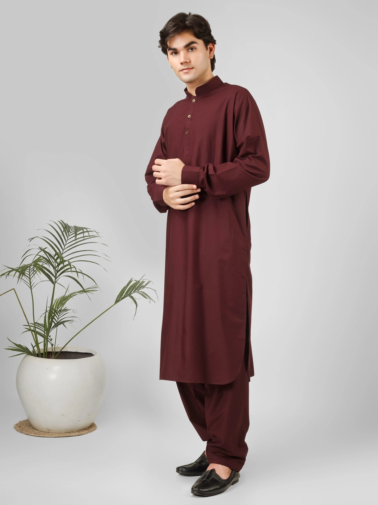 maroon kameez shalwaar for men